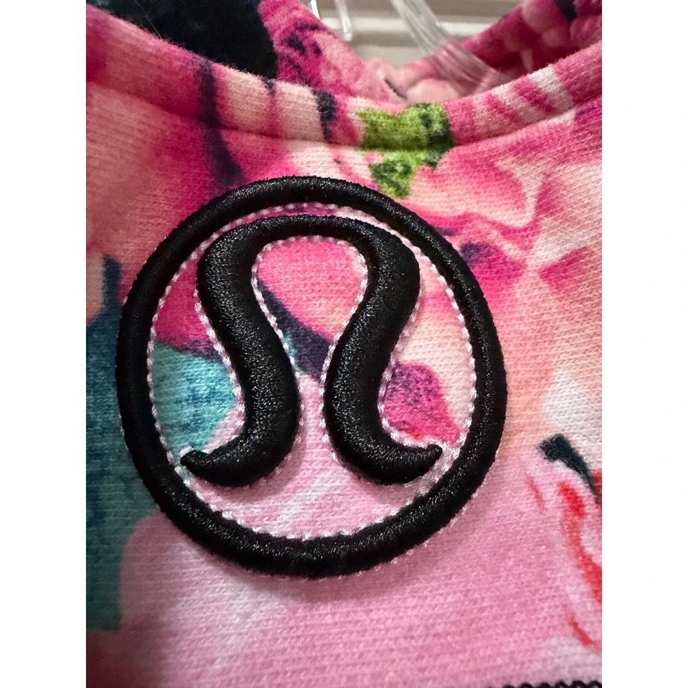 Lululemon 4 RARE Secret Garden Scuba Hoodie Full Zip Floral Pink Fleece Jacket